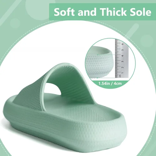 Vista 4 de FJPTREN Zapatos de nube para niños y niñas, sandalias acolchadas antideslizantes, zapatos de ducha ligeros, plataforma para niños, suela gruesa
