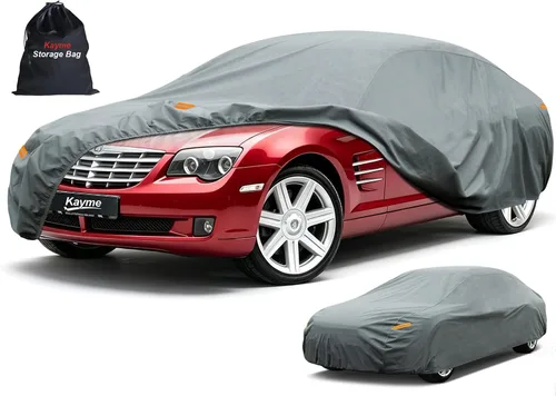 Vista 55 de Kayme Funda de Coche de Servicio Pesado Impermeable para Todo Tipo de Clima, Ajuste Personalizado para Tesla Model S, Cubierta Exterior Completa