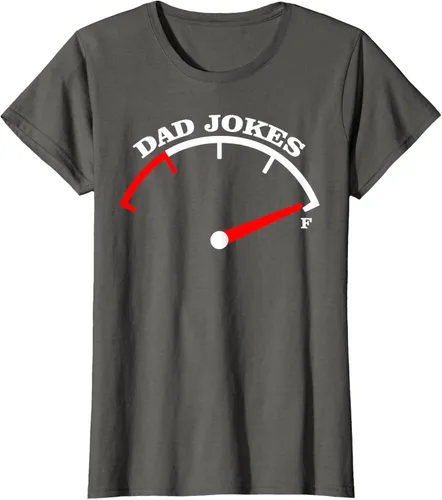 Vista 8 de Día del Padre Dad Jokes Fuel Car Pun Cargando Camiseta Padre, Negro