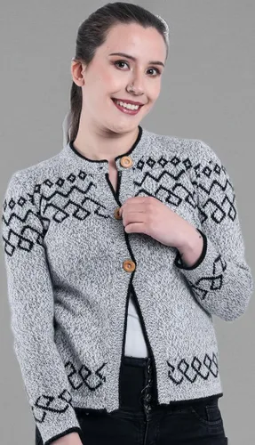 Vista 6 de Gamboa Cárdigan de alpaca para mujer, tejido de punto para otoño e invierno, para mujer