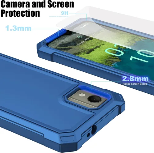 Vista 6 de Ailiber Funda para Nokia C110, Nokia C110 con protector de pantalla, protección de estructura de doble capa, esquinas que absorben los golpes