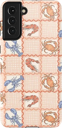 Vista 13 de Casely Funda para Galaxy S21 Here Comes The Sun Colorblock Sunset Diseño protector delgado esencial de doble capa Aquí viene el sol