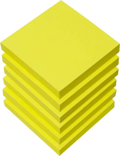 Vista 8 de Notas adhesivas de 3 x 3 pulgadas, 6 colores brillantes, 12 blocs de notas autoadhesivas, 100 hojas/bloc, total de 1200 hojas