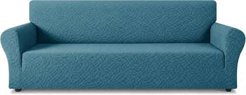 Vista 90 de ZNSAYOTX 1 Funda de silla Jacquard para sala de estar, funda de silla de alta elasticidad con brazos, antideslizante, apta para mascotas, funda