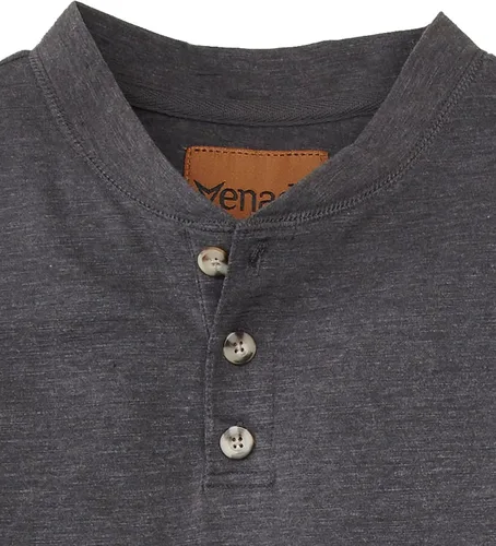 Vista 2 de Venado Camiseta de manga larga y cuello henley para hombre, material flexible