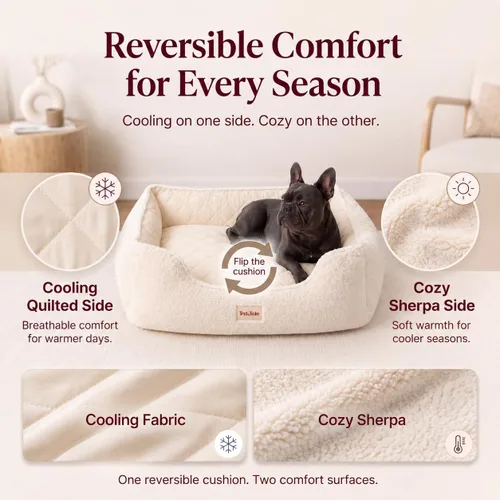 Vista 7 de Cama ortopédica refrescante para perros pequeños, espuma viscoelástica