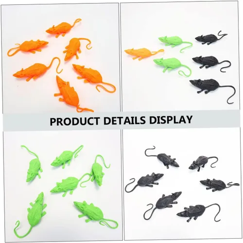 Vista 7 de 18Pcs Realistic Simulated Mouse Toys Halloween Decor Party Layout Props Small Lightweight PE Material for Scary Pranks and Indoor Display