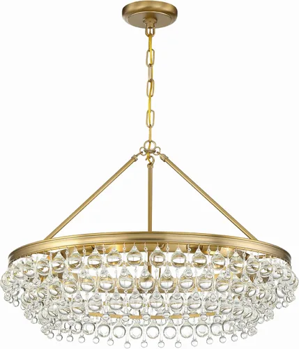 Vista 16 de Crystorama Calypso - Lámpara de araña dorada vibrante con forma de lágrima de cristal de 25 pulgadas