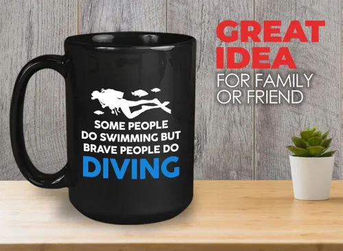 Vista 37 de Taza de café de buceo de 11 onzas, color negro, sumerge en la felicidad, actividades de respiración subacuática, pasatiempos, natación, ascenso