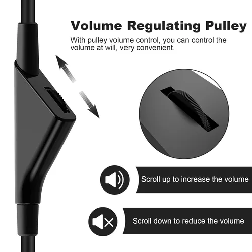 Vista 5 de Sqrmekoko Cable de audio de repuesto de 6.6 ft con función de control de volumen compatible con auriculares para juegos Astro A10 A30 A40 A40TR A50