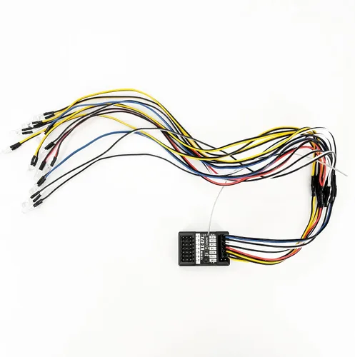 Vista 5 de Transmisor RC de 7 canales con receptor, sistema de control de luz integrado y juego de 12 luces LED, control remoto de radio de 2.4 GHz para auto a