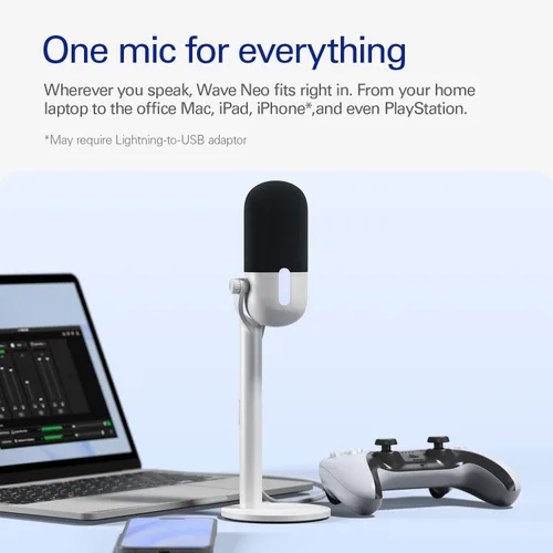 Vista 12 de Elgato Wave Neo - Micrófono de condensador USB, toque para silenciar, para juegos, transmisión, reuniones, grabación de voz