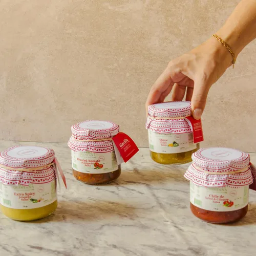 Vista 6 de Patricia Quintana Auténtico paquete de muestras de salsa mexicana – Disfruta de tomate asado y salsa jalapeño, salsa jalapeño extra picante, salsa