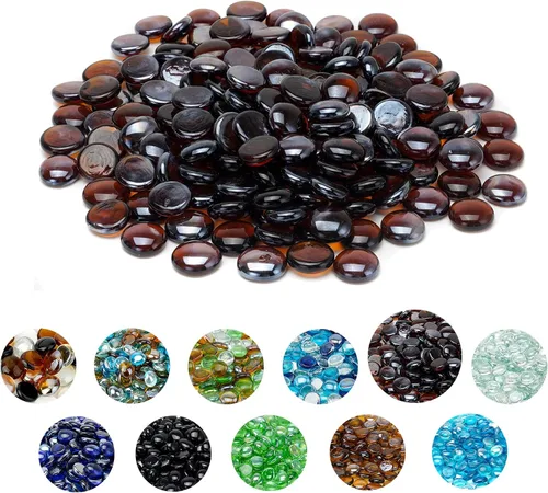 Vista 16 de Skyflame - Cuentas de vidrio de fuego de 10 libras para chimenea y lugar para fogatas, tamaño de 1/2 pulgada, cristal de hielo reflectante
