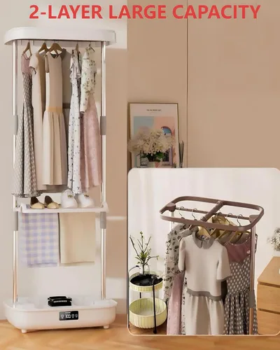 Vista 5 de Secadora Portátil, Mini Máquina de Cuidado de la Ropa con Control Remoto, Rápida/Fácil de Usar/Pequeña, Adecuada para Espacios Pequeños