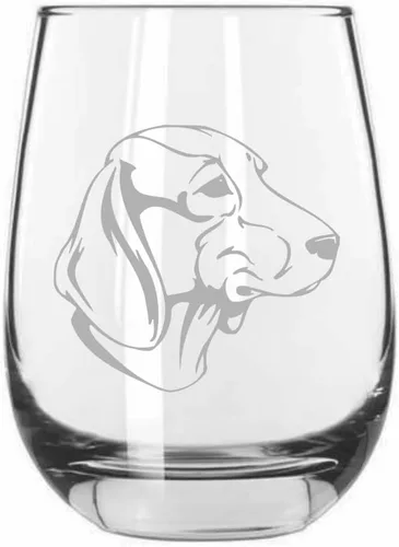 Vista 430 de Shar Pei (chino) - Vaso de vino sin tallo grabado para perro, 15.25 onzas