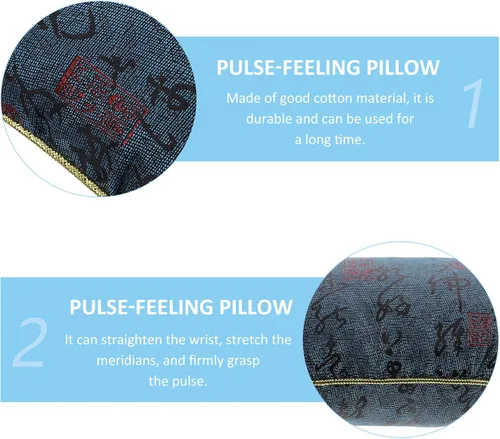 Vista 4 de ARTIBETTER Almohada de pulso de algodón para hospital, almohadas de diagnóstico de medicina tradicional china (azul)