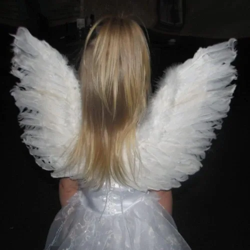 Vista 4 de BLUETOP Alas de ángel alas de cosplay enormes alas de ángel para adolescentes adultos sesión de fotos, Blanco