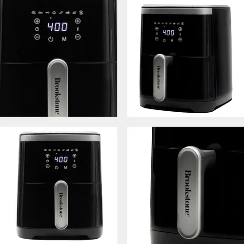 Vista 5 de Freidora de aire Brookstone – 4.5 QT, freidora de gran capacidad de 1300W con pantalla LED, 8 ajustes preestablecidos, temperatura ajustable