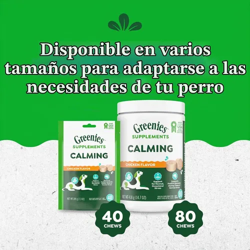 Vista 15 de Greenies Suplementos masticables calmantes para perros sabor a pollo, 7.3 oz. Contenedor de 40 unidades L-Tryptophan & L-Theanine, supports