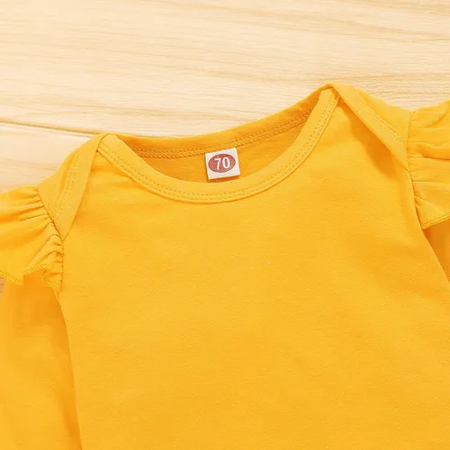 Vista 8 de Conjunto de ropa para bebé niña, ropa para recién nacida, con volantes, mameluco para otoño e invierno
