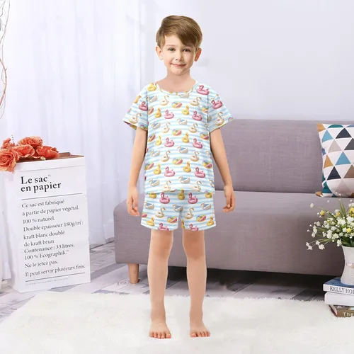 Vista 6 de panksolu Pajama Sets Short Sleev Cotton Sleepwear Summer Pjs 2 Piece for 5-14Y
