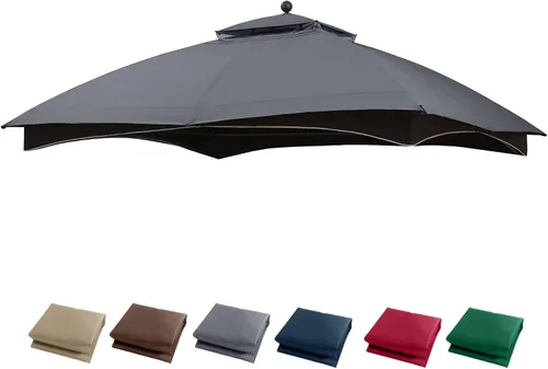 Vista 12 de MASTERCANOPY - Toldo de repuesto de 10 x 12 pies para #GF-12S004B-1, beige Canopy top only, 100% polyester, UV & water-repellent, fits Lowe's
