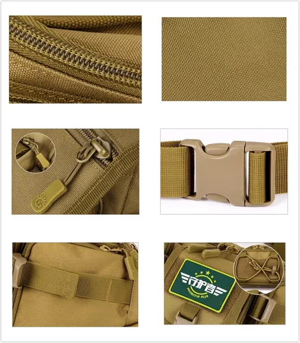 Vista 4 de Riñonera táctica militar impermeable WR para escalada al aire libre, pesca, correr, caza, compatible con iPhone 8 7 7 plus (camuflaje ACU)