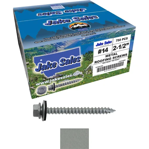 Vista 253 de TORNILLOS PARA TECHOS DE METAL #14: (250) Tornillos x 1" ABC GRIS Tornillo para techo de chapa metálica con cabeza hexagonal y arandela.