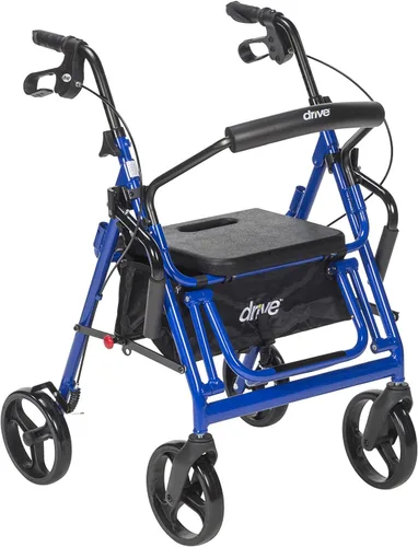 Vista 9 de Drive Medical 795BK Duet Silla de Transporte Plegable y Andador, Negro El combo de silla de ruedas y andador con ruedas plegable Duet ofrece un