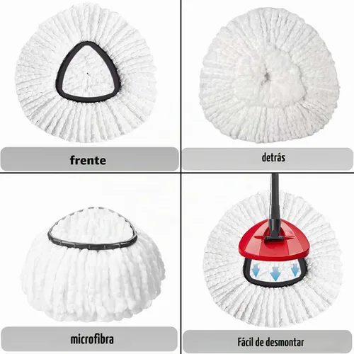 Vista 4 de 4 piezas de cabezales de repuesto para mopa O-Ceda, cabeza de repuesto para mopa giratoria, recambios de cabezales de mopa de microfibra, recambios