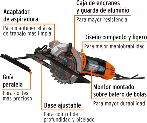 Vista 2 de Truper Sierra Circular Compact 4-1/2', 420 W