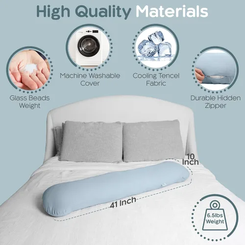 Vista 6 de SleepCloud Almohada corporal con peso de 6.5 libras, cubierta de Tencel