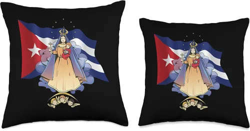 Vista 3 de Cuban Virgen de la Caridad del Cobre Art by NLTS Virgen la Caridad del Cobre Patrona de Cuba y Bandera Cubana, 16.0 x 16.0 in, Multicolor