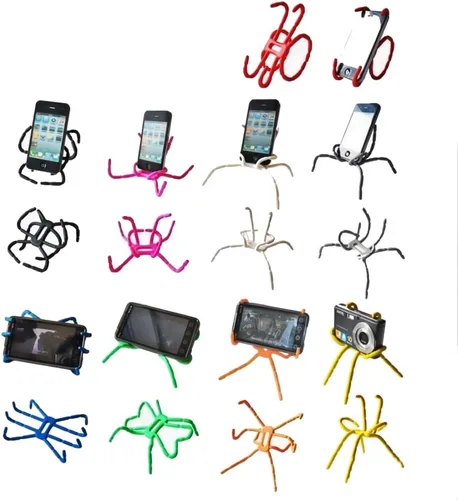 Vista 6 de Soporte universal multifunción portátil de araña flexible para iPhone Samsung Google Pixel Soporte para teléfono celular Smartphones Tablets
