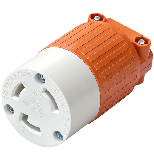 Vista 13 de Nema L5-30R - Conector de bloqueo, 30 amperios, 125 voltios, 2 polos, conexión a tierra de 3 cables, adaptador de bloqueo giratorio del generador