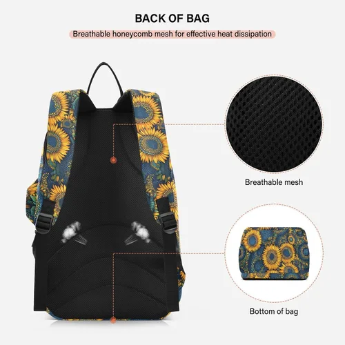 Vista 4 de Tennis Badminton Backpack Water Resistant Ukraine Sunflower Flowers 2 Rackets Padded Tennis Bag Gym Bag for Men Women Tennis Sport bolso