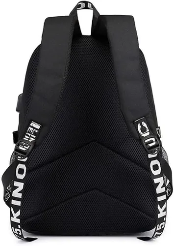 Vista 3 de Mochila giratoria con diseño de panda rojo mochila escolar Negro 3
