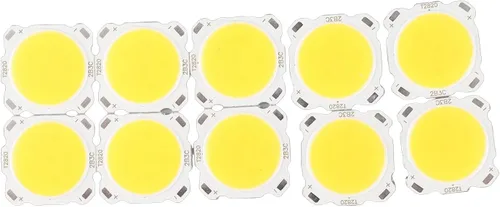 Vista 5 de 10 unids redondo COB 3W de alta potencia LED chip bombilla lámpara de aluminio placa de circuito LED chip módulo 300-330LM DC 9-11V