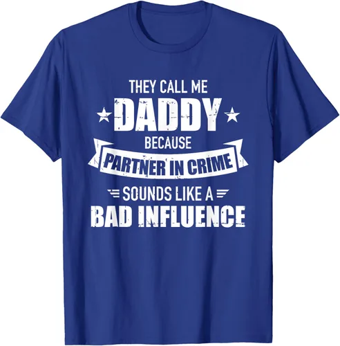 Vista 21 de Call me dad partner in crime bad influence camiseta divertida regalo papá, Negro, S