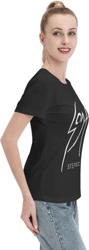 Vista 5 de Soda Stereo Logo T Shirt Womens Summer Tee Casual Short Sleeve Tshirt