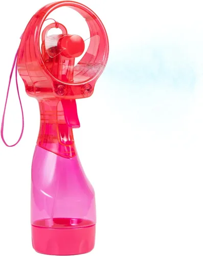 Vista 9 de O2COOL - Ventilador de mano de lujo, funciona con pilas, ventilador pulverizador de agua (verde) Sí
