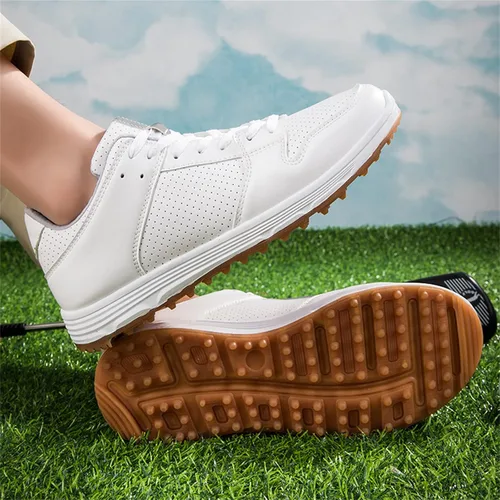 Vista 6 de AOLEXWU Zapatos de golf sin pinchos para hombre, zapatos de golf profesionales, cómodos, antideslizantes, zapatos de golf para hombre