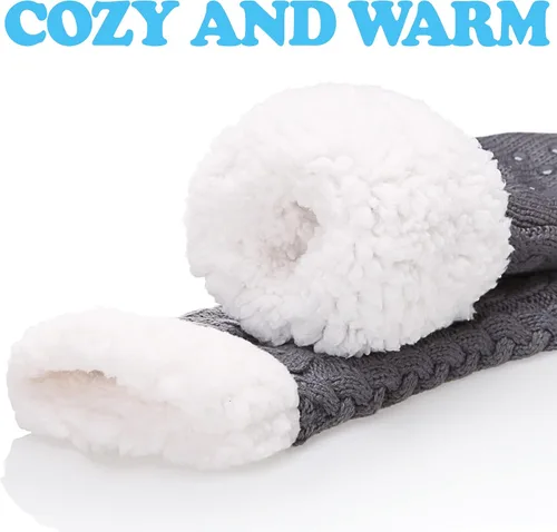 Vista 4 de SDBING - Pantuflas para mujer de invierno, súper suaves, cálidas, acogedoras, con forro polar y agarres