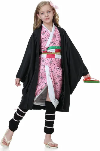 Vista 3 de Anime Cosplay Costume kimono Christmas Thanksgiving Day Cloak Outfit Halloween Dress Uniform for Kids and Adults