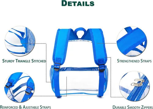Vista 33 de Keepcross Mochila transparente de 12 x 6 x 12 pulgadas para eventos de estadio, bolsa transparente para estadios, eventos deportivos, festivales