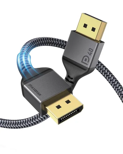 Vista 12 de Maxonar Cable DisplayPort 2.1 Certificado VESA, Cable DisplayPort 16K 2.1 Soporta 80Gbps, 16K@60Hz, 10K@60Hz, 8K@60Hz, 4K@165Hz, HDR, HDCP 2.2, 3D