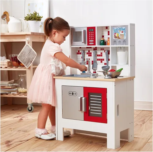 Vista 4 de Teamson Kids - Cocina plegable grande - Juego blanco