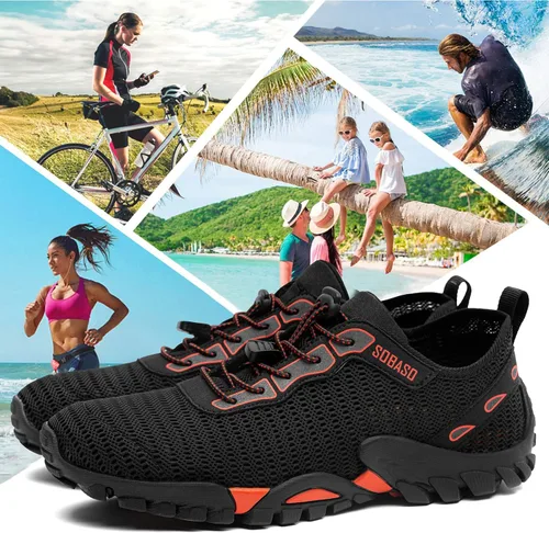 Vista 7 de SOBASO Zapatos de agua para mujeres y hombres, secado rápido, para natación, playa, zapatos acuáticos para deportes acuáticos, buceo, senderismo