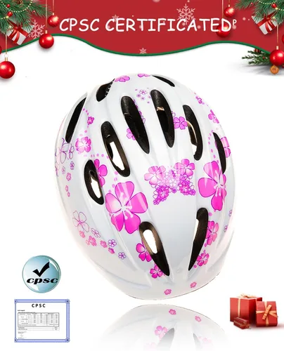 Vista 2 de Casco de bicicleta súperligero rosa para niñas pequeñas y bebés.